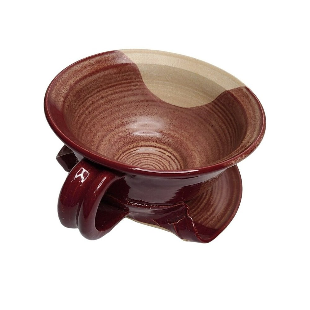 Art Pottery Clay Pottery Unique Soup Bowl Mug Plate Dish One Piece Tri Color - Picture 7 of 16
